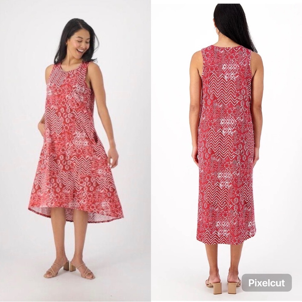 Stan Herman Lot/Bundle Of 3 100% Cotton Tiered Tank Maxi Dresses Size PXL Petite